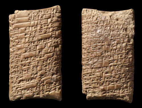2 cuneiform clay tablets, they're notable because they discuss Ea-Nasir, the notorious copper merchant accused of cheating his customers trying to reassure his customers reminding us some things are eternal, like con-men. 